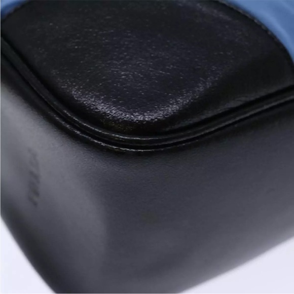 PRADA Shoulder Bag in Blue Nylon with Black Leather Authentic - Picture 10 of 16